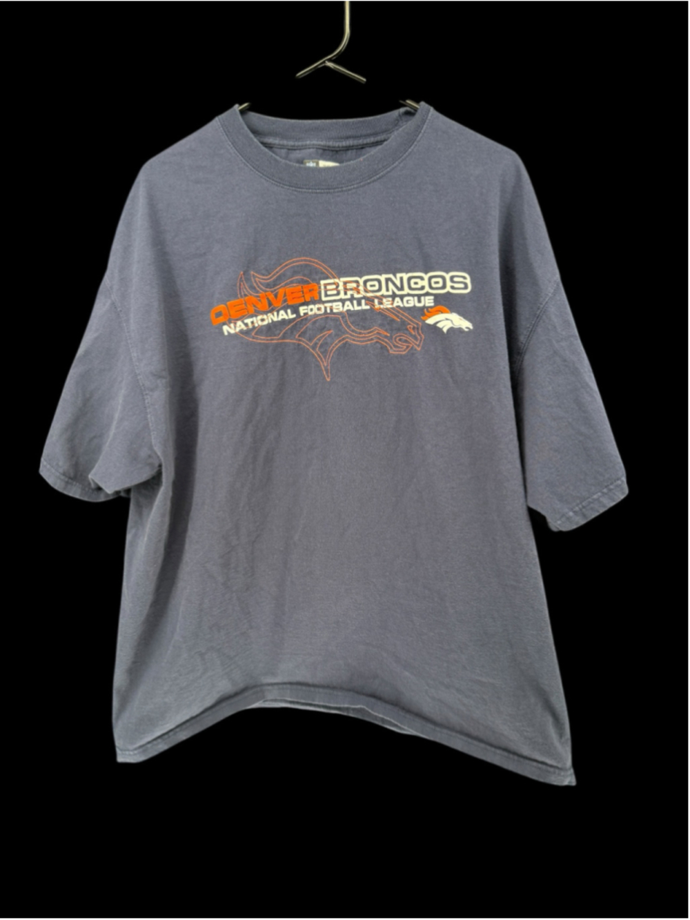 Men's NFL Team Apparel Denver Broncos T-Shirt XXL Blue Orange